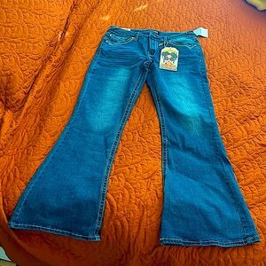 Flare blue jeans